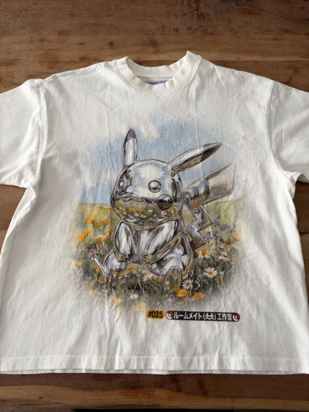 Roommate Studio Pokemon Chrome Flower Pikachu Tee Shirt - Size Small